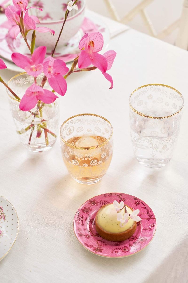 Floral water glass