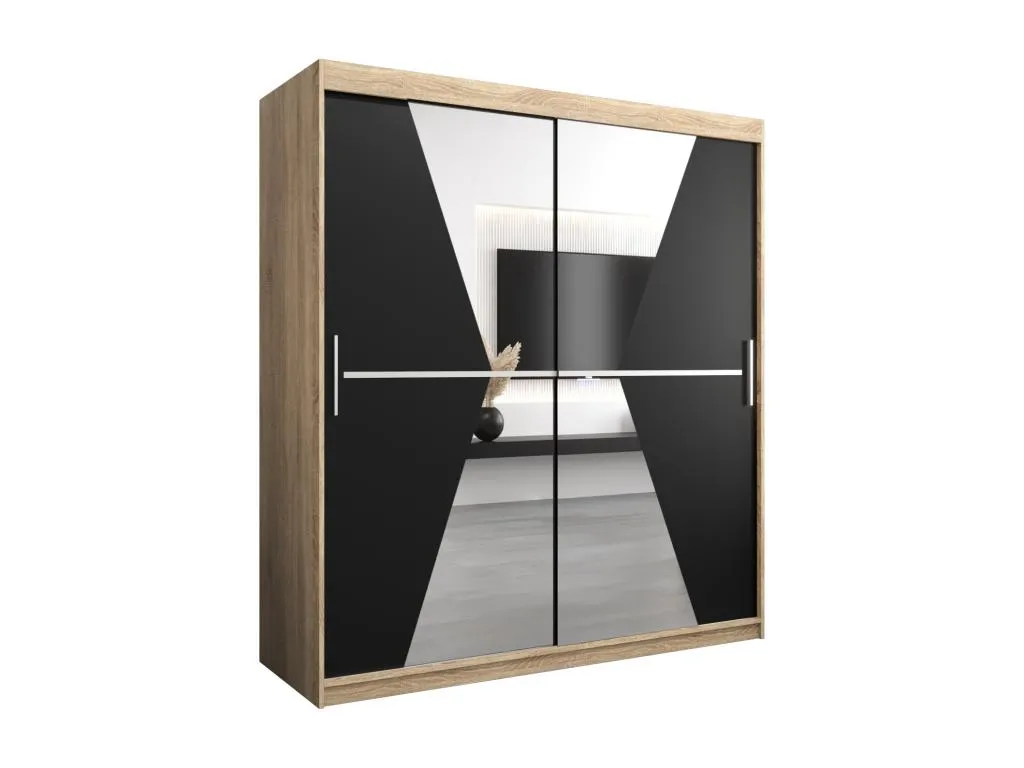 Armario Decounico de puertas correderas 200/180/62 2 puertas (Decounico/negro)