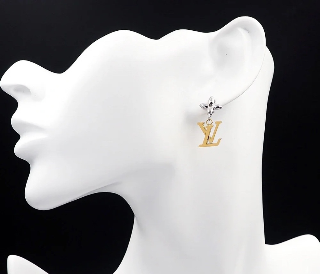 Louis Vuitton Mixed Metal Color Asymmetrical Dangle Earrings - Original Replica Club