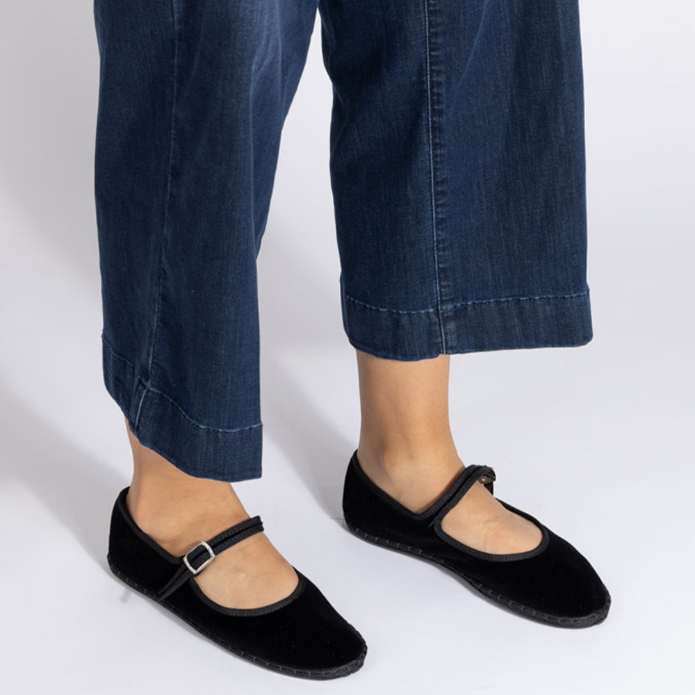 Drogheria Crivellini - Ballerines Jane Velvelt à attache - Noir