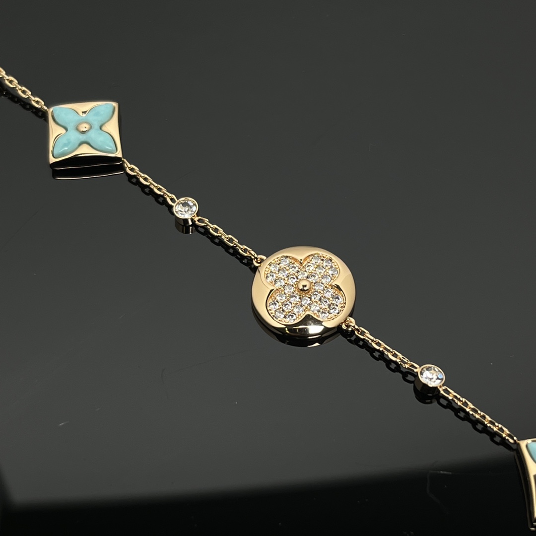 Louis Vuitton Diamond Sun Blue Amazonite Star Bracelet - Original Replica Club