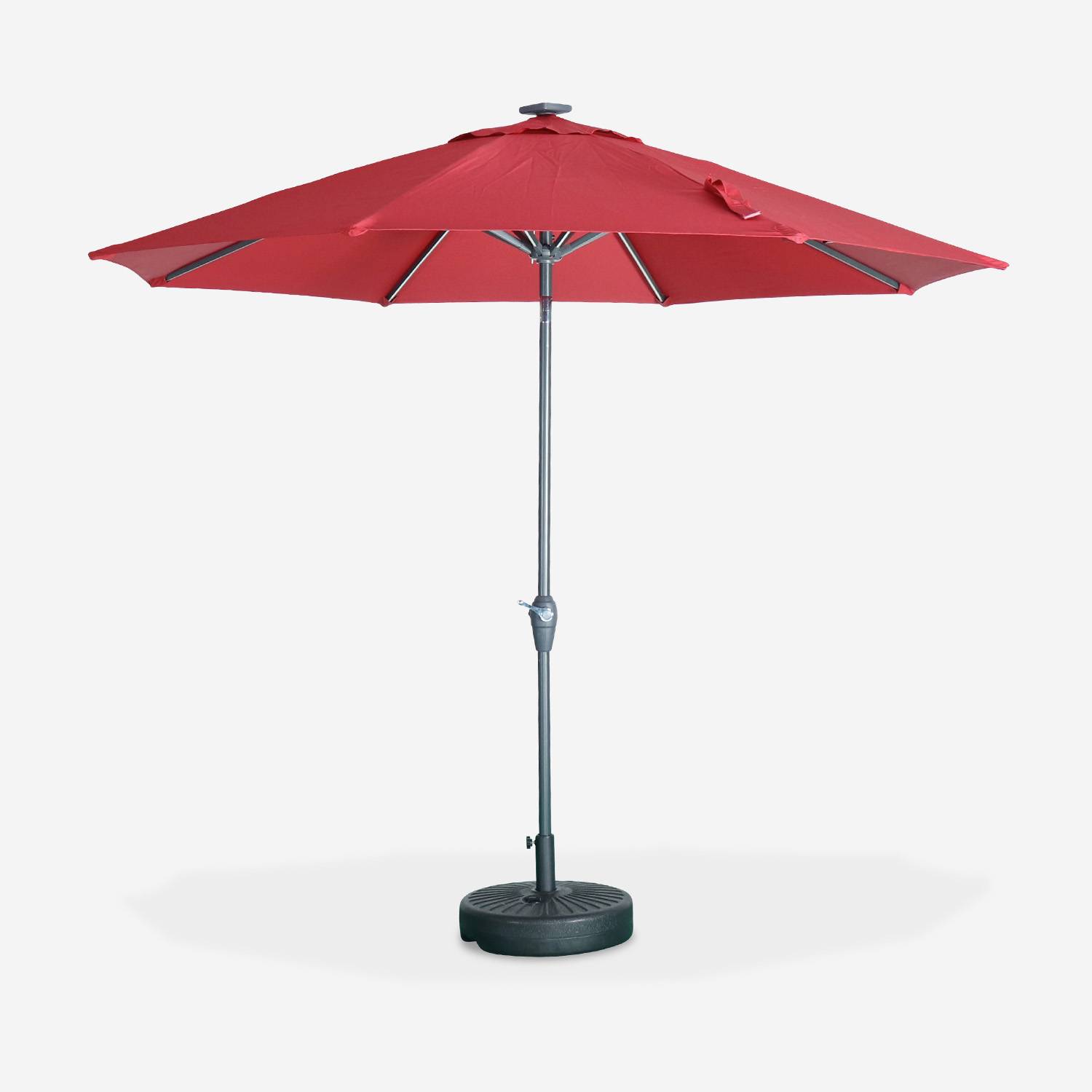 Helios - Parasol redondo con LED, Ø2,7m