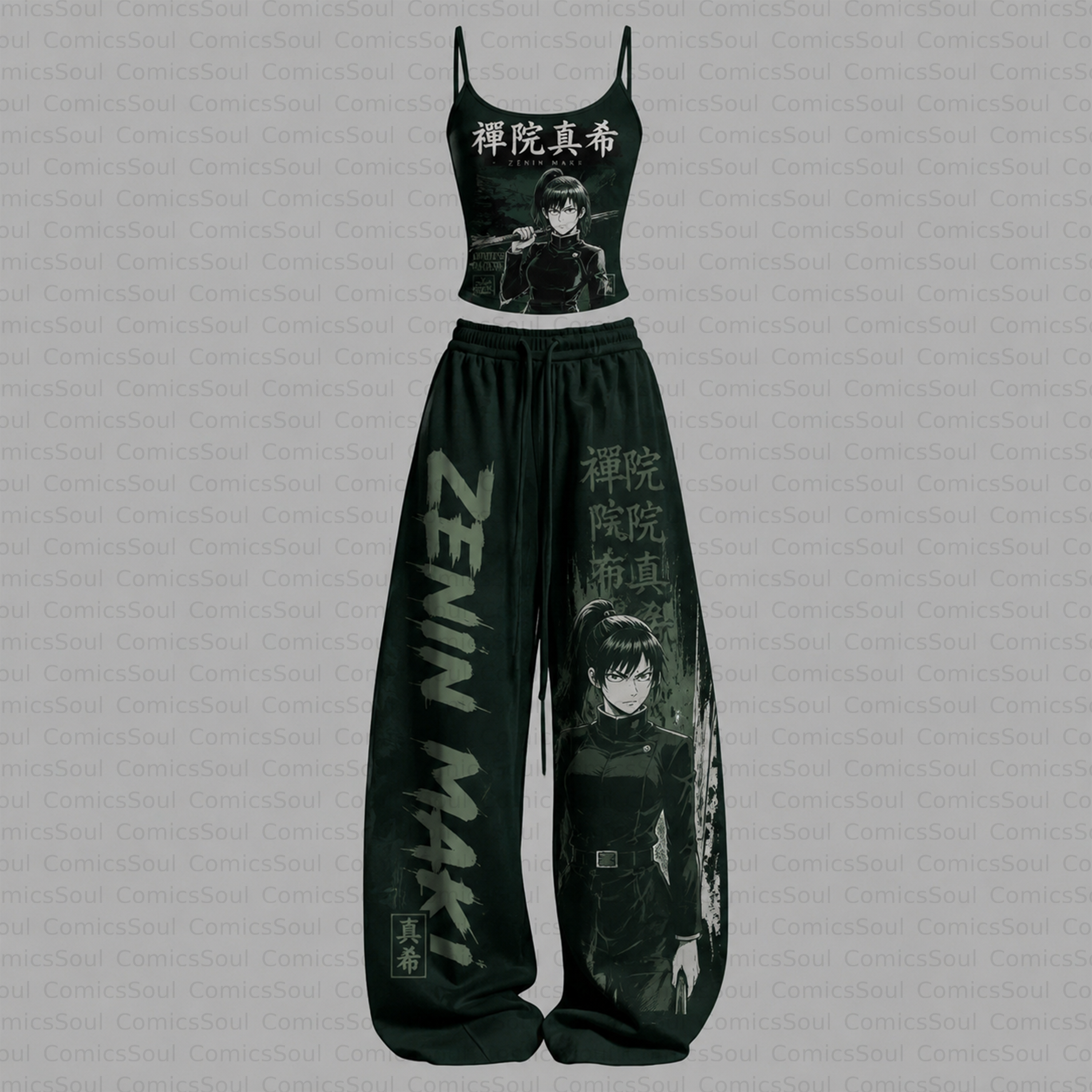 Jujutsu Kaisen Top & Elasticated Trousers Two-Piece Set TeeThreads Sustain the Scene with Custom Apparel
