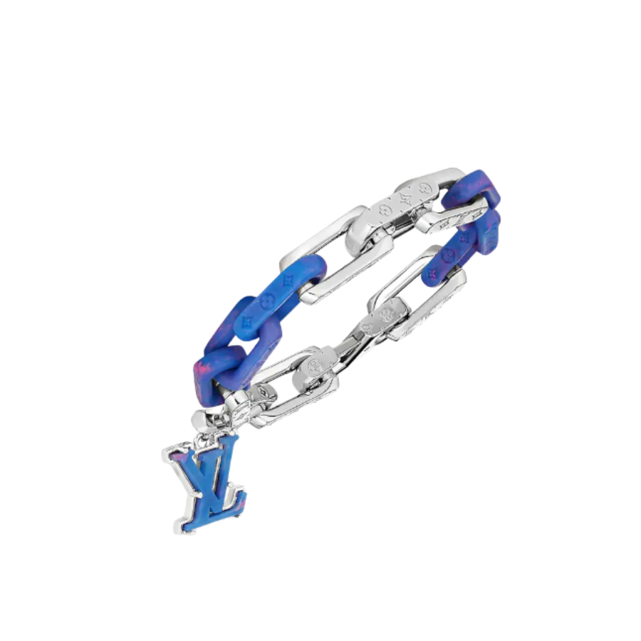 Louis Vuitton Blue Color Rendering Men's Monogram Bracelet - Original Replica Club