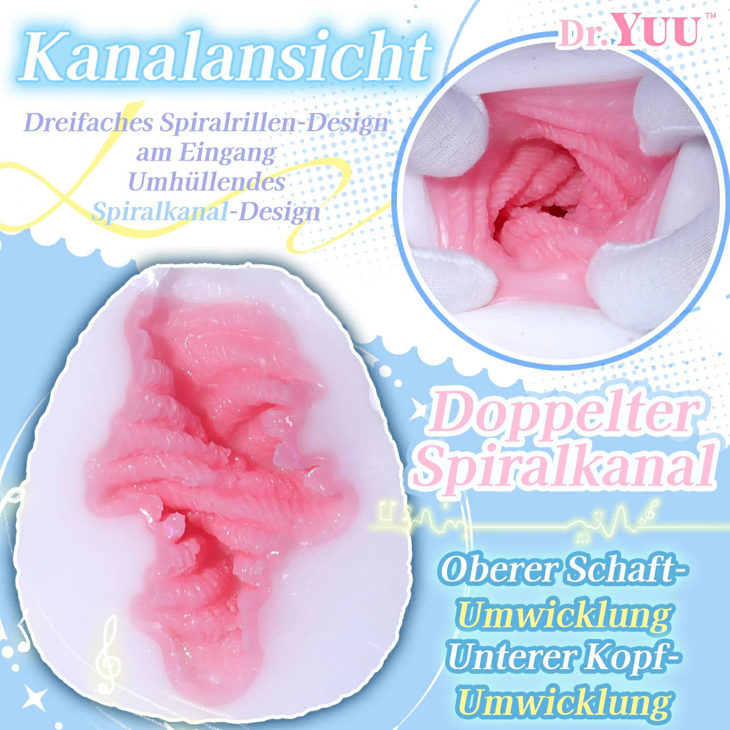 Dr.YUU Spiral-Ei Masturbator – 510 g | Versand aus Asien – Lieferzeit ca. 10-18 Werktage - DR.YUU™