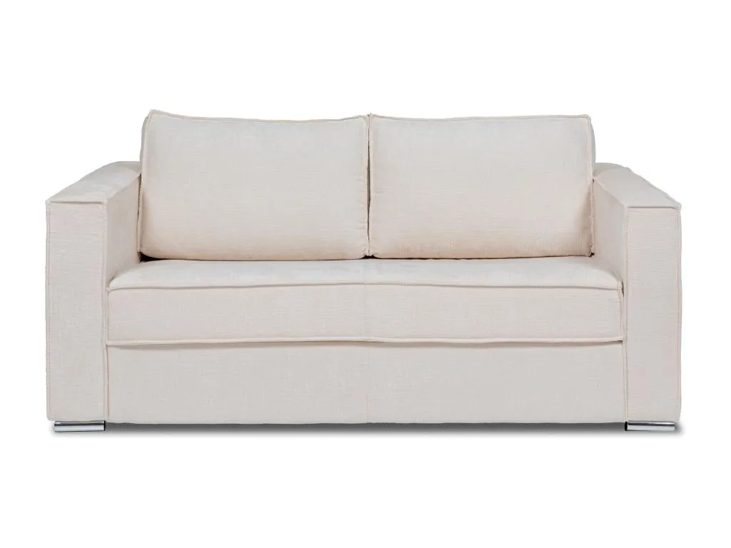 Sofá cama de 3 plazas de apertura rápida de tela texturizada beige - Láminas anchas de 140 cm - Colchón de 18 cm Kavehomedeco 33304MQCS