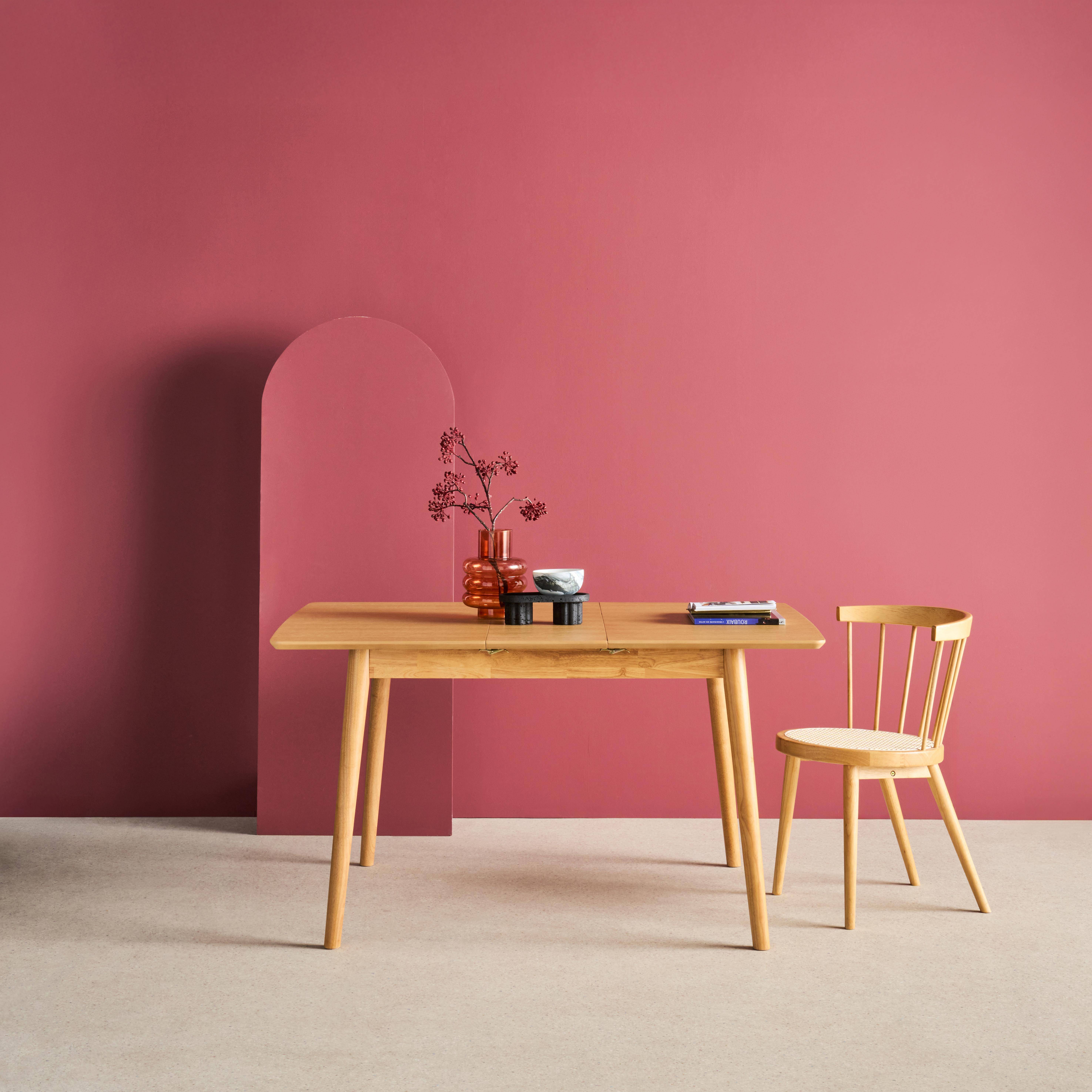 Lina - Mesa de comedor rectangular extensible de madera, 4-6 plazas
