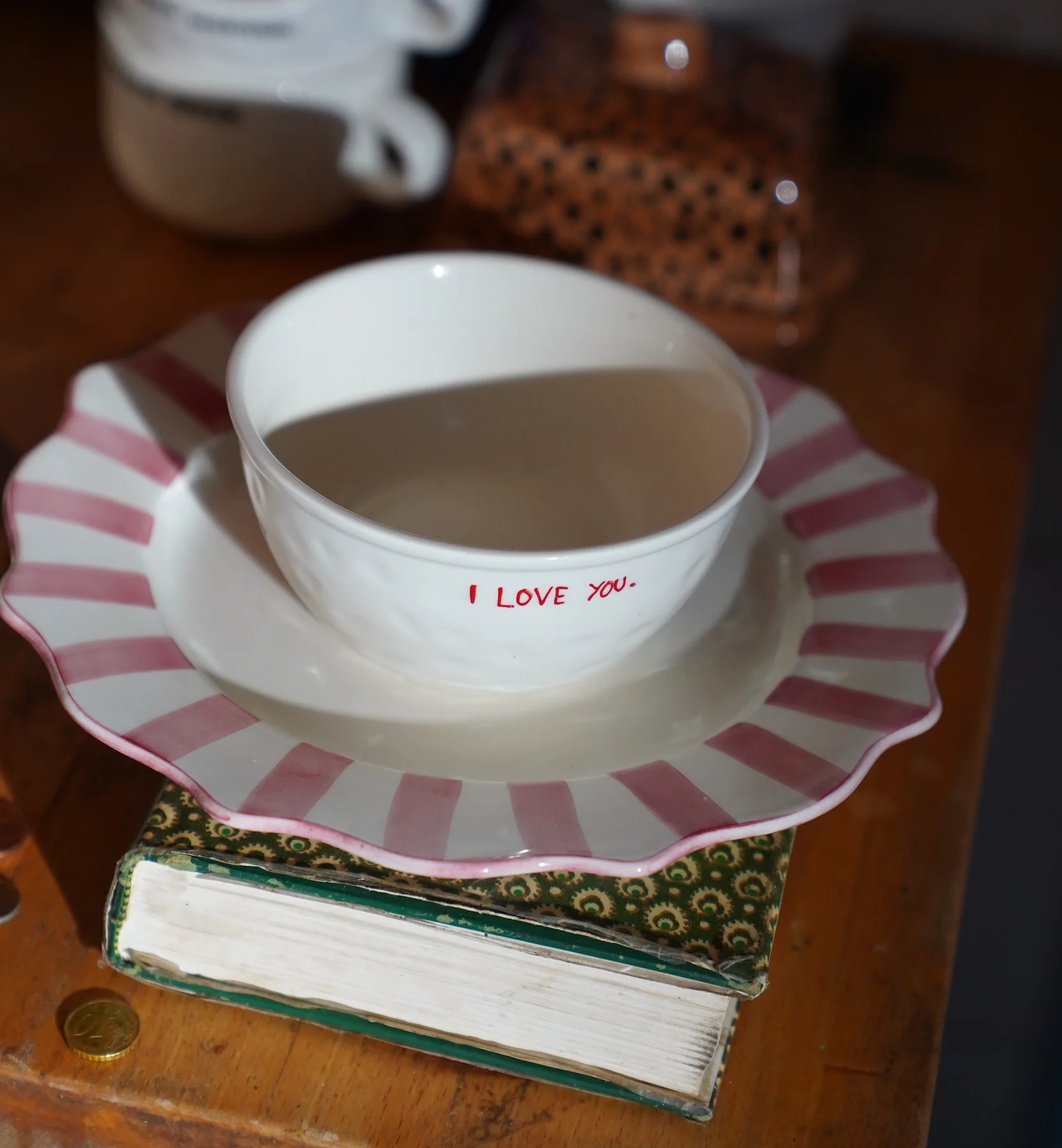 Pink Scalloped Breakfast Plate