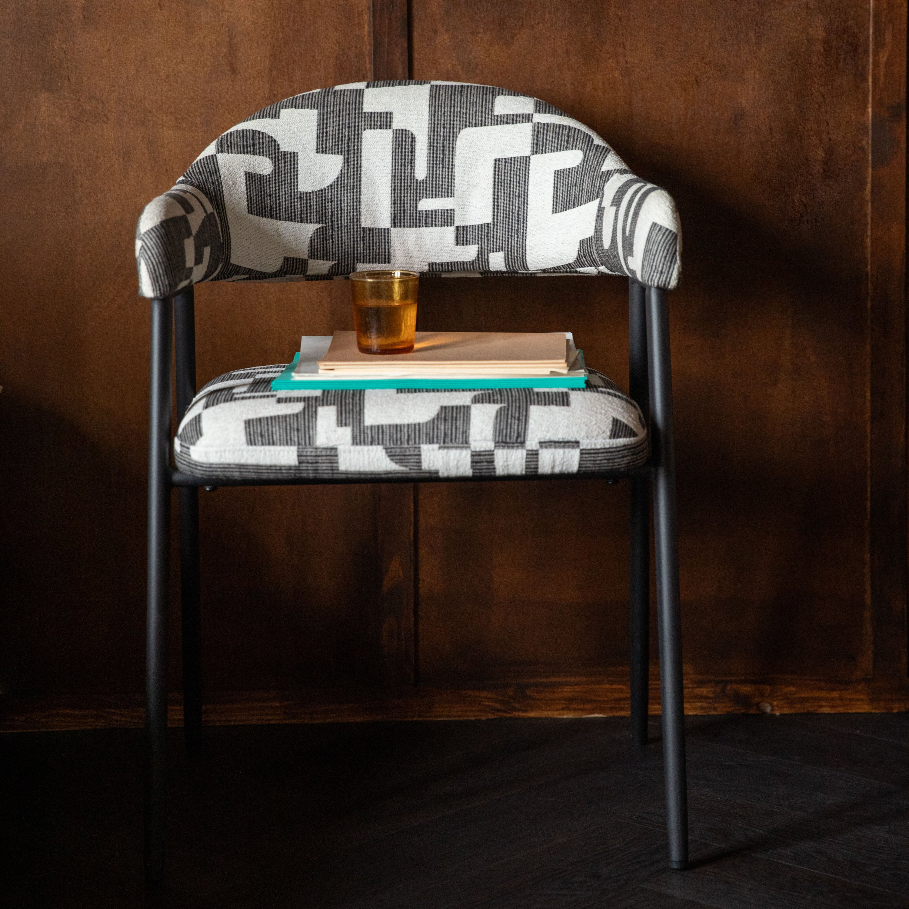 Dutchbone Miyo Eetkamerstoel - Zwart/Wit