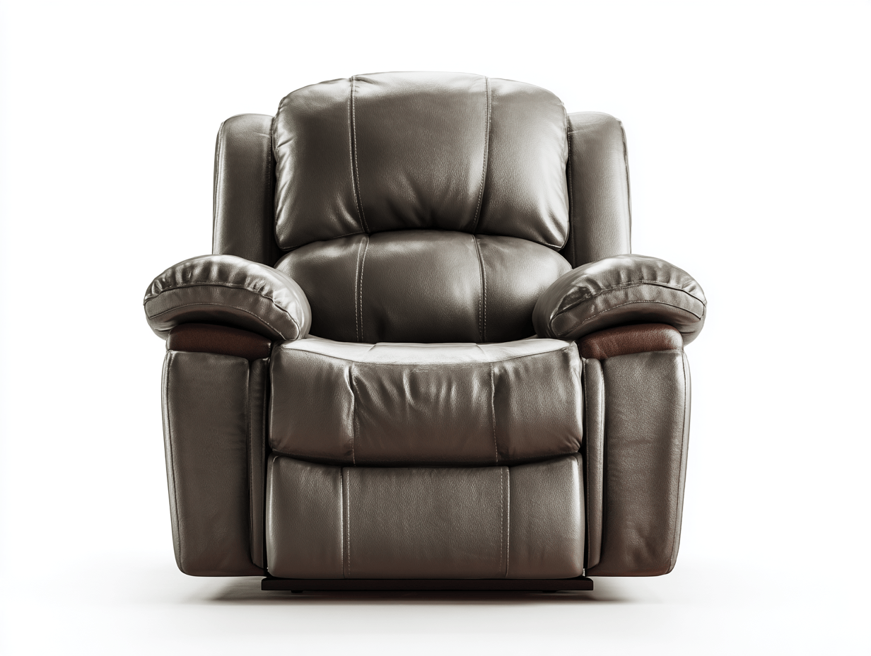 Sillón reclinable eléctrico de cuero gris 95×100×105 cm – respaldo y reposapiés ajustables – estilo contemporáneo