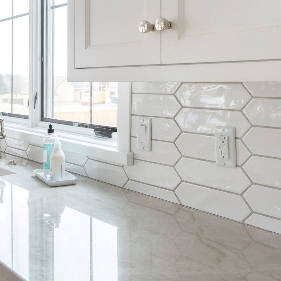 Arte 3" x 12" Picket Zellige Look Subway Wall Tile - Glossy White(Glossy White)