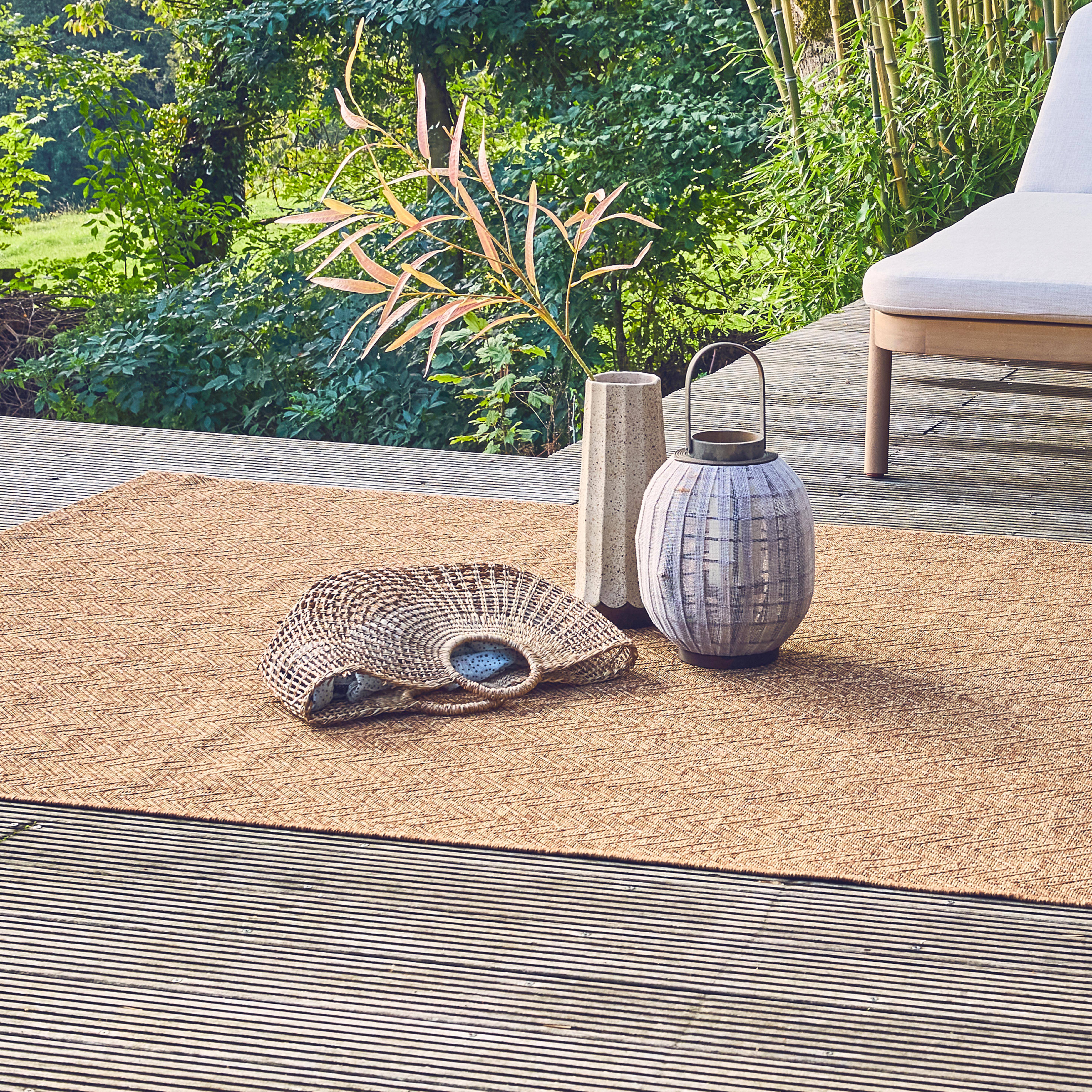 Oliver - Alfombra interior/exterior efecto yute color natural
