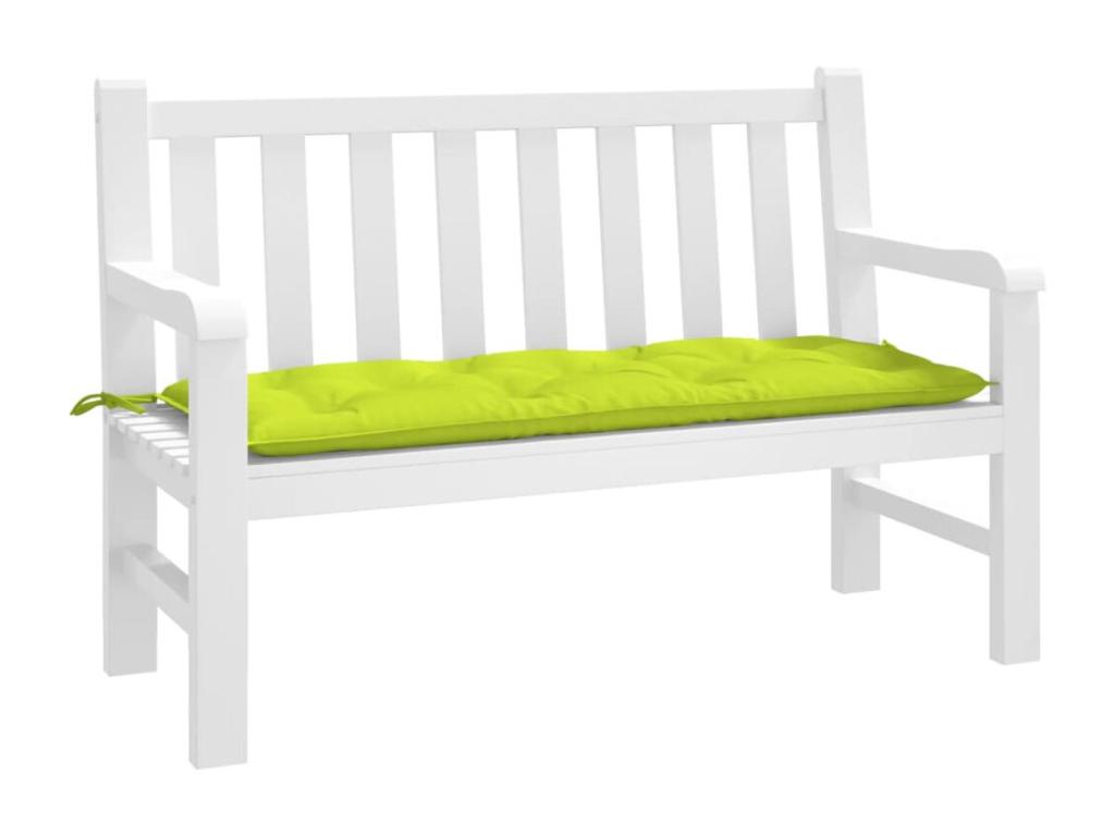 Cojín de banco de jardín tela Oxford verde claro 120x50x7 cm