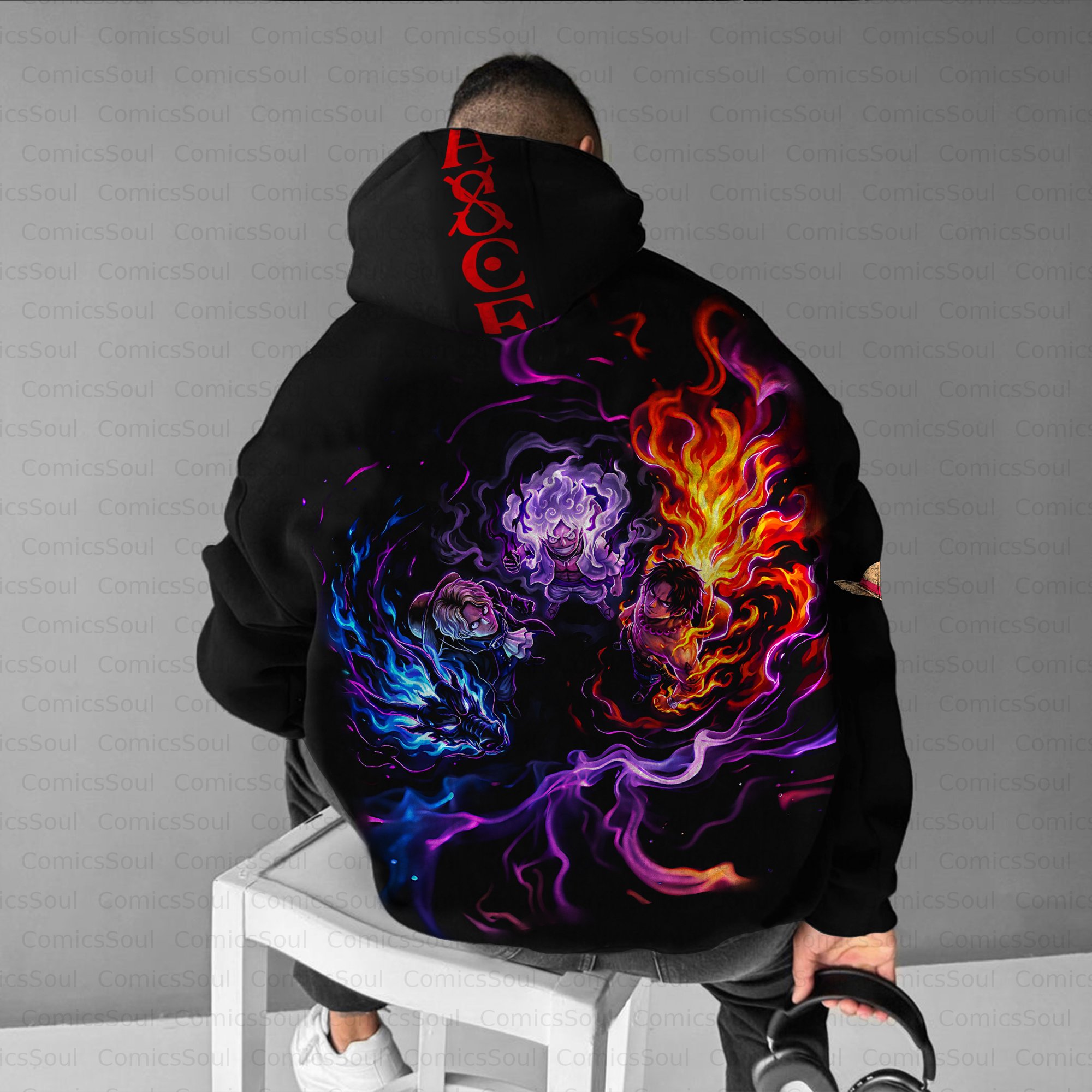 Unisex Anime Inspired Vintage Plush Hoodie