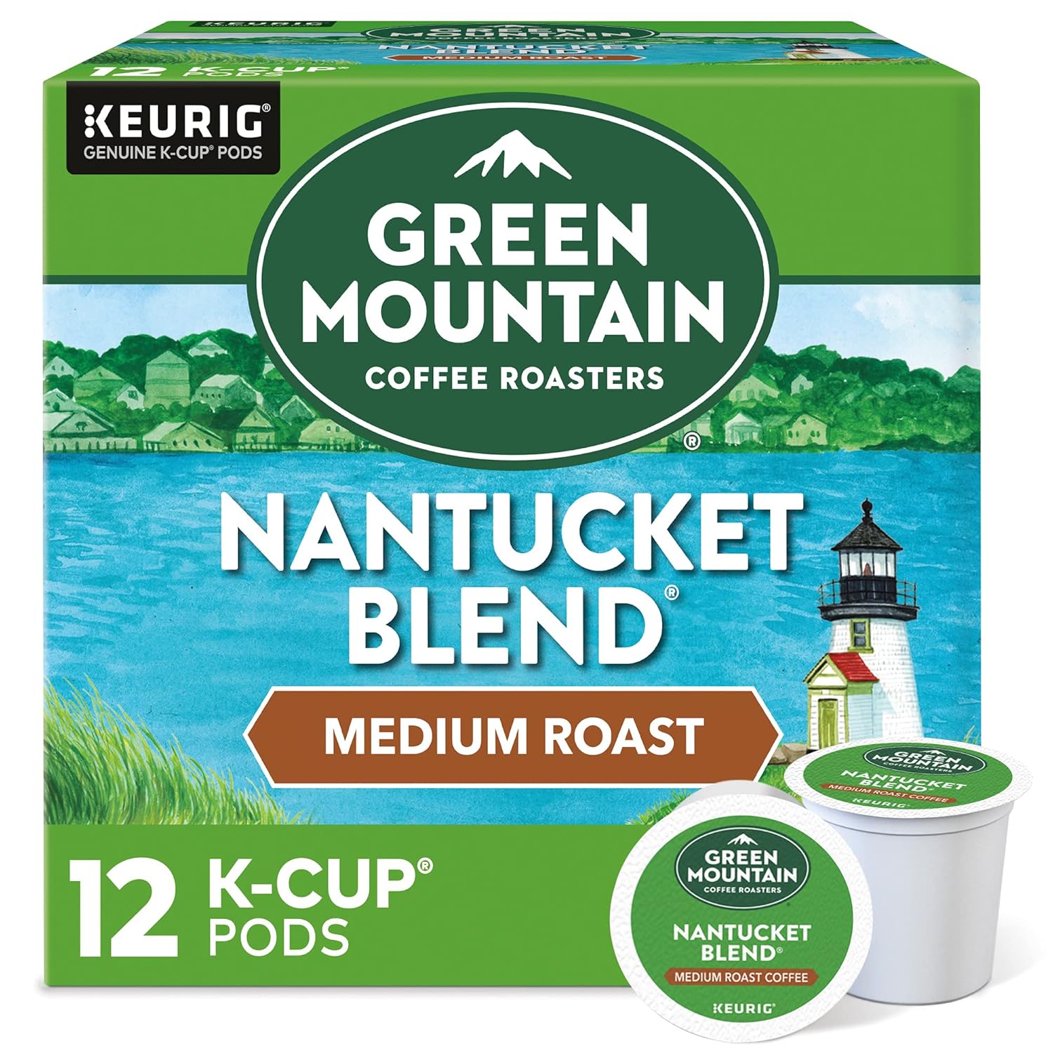 Green Mountain Coffee Roasters Nantucket Blend Keurig Single-Serve K-Cup Pods. Medium Roast Coffee. 12 Count