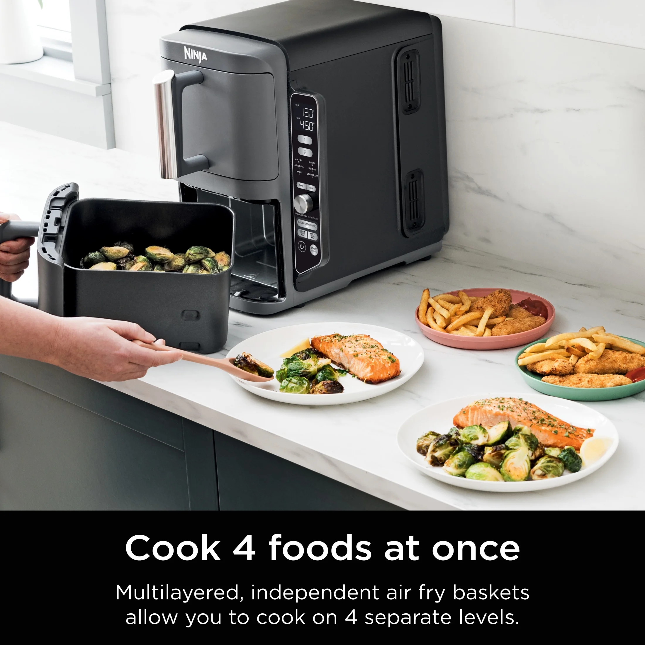 Ninja DoubleStack XL 10 QT 2-Basket Air Fryer - Image 4