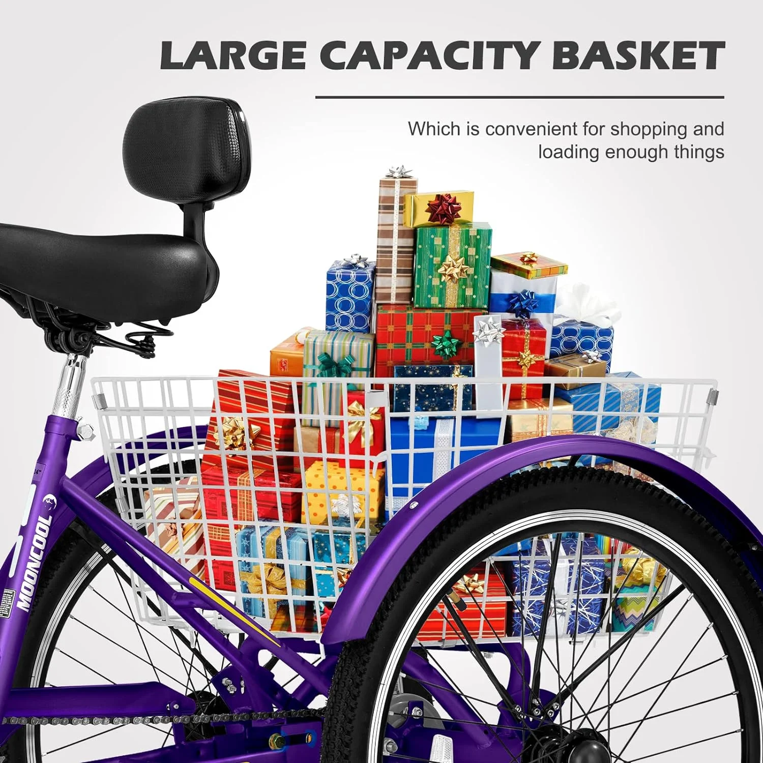 FICISOG 7 Speed Adult Tricycle for Women, 20/24/26 Inch Adult Trike with Basket, 3 Wheel Bikes for Adults Seniors, Cruise Trike for Shopping Picnic - Image 28