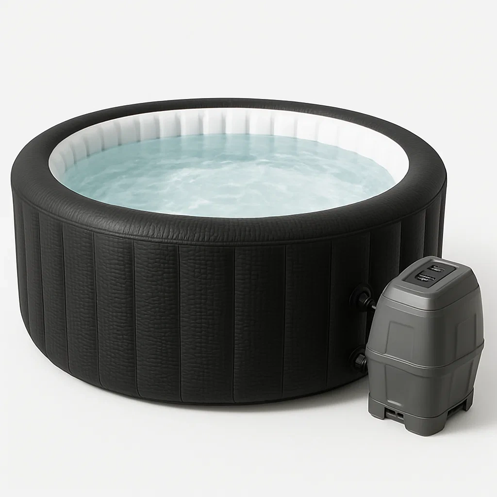 Spas hinchables, 180x180x66 cm, 4 personas, redondo, color negro/blanco ckjJFIN354XY