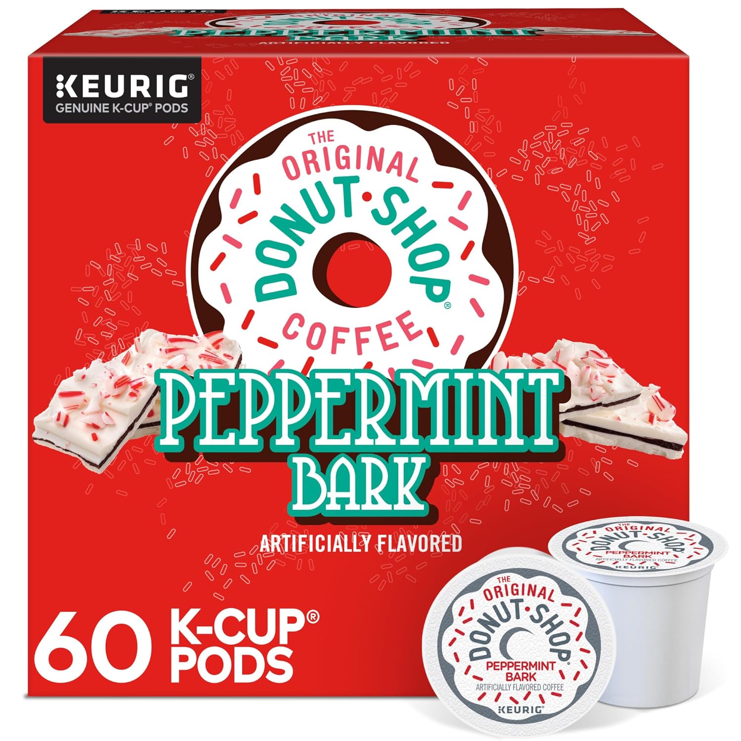 The Original Donut Shop Peppermint Bark Keurig Single-Serve K-Cup Pods. Light Roast Coffee. 60 Count