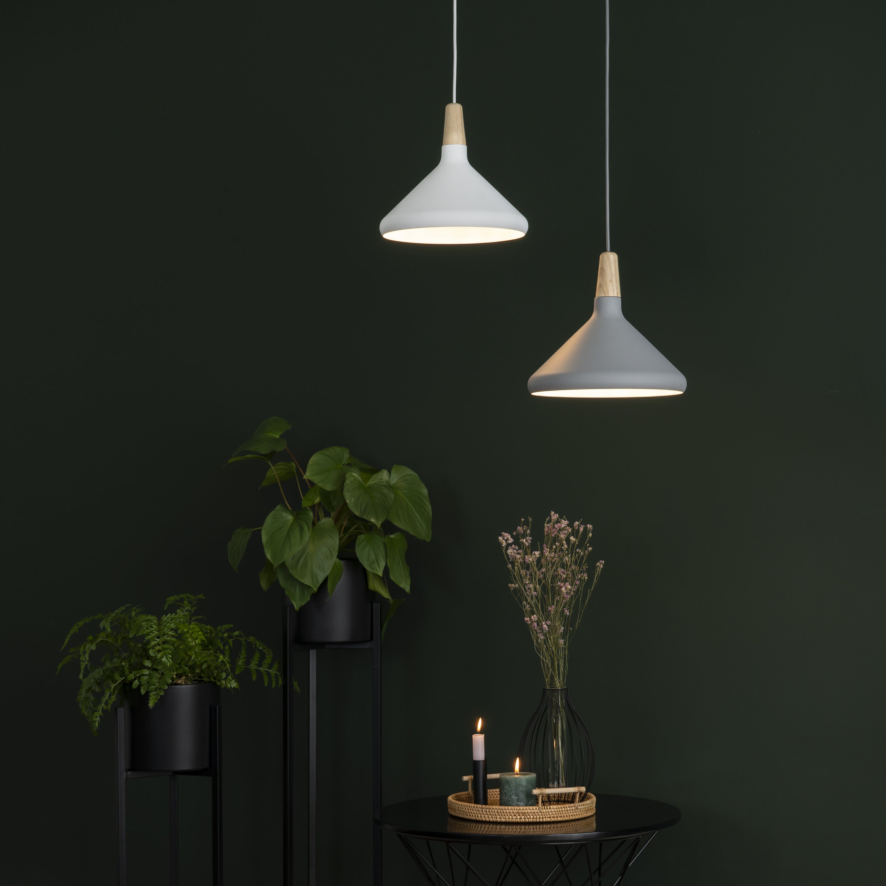 QUVIO Hanglamp rond grijs - QUV5133L-GREY