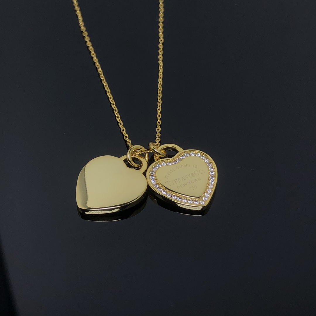 Tiffany Double Heart Pendant Necklace - Original Replica Club