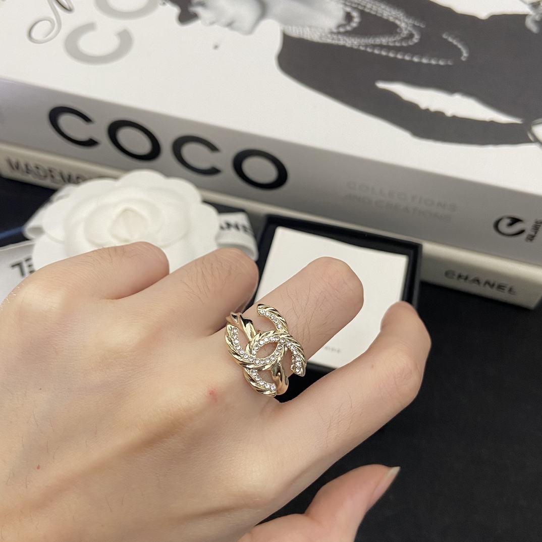 Chanel Dainty Diamond Paved Coco Ring - Original Replica Club