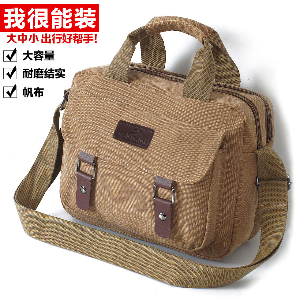 Men's Canvas Shoulder Bag Large Capacity Crossbody Bag Outdoor Casual Vintage Travel Tool New Crossbody Handbag