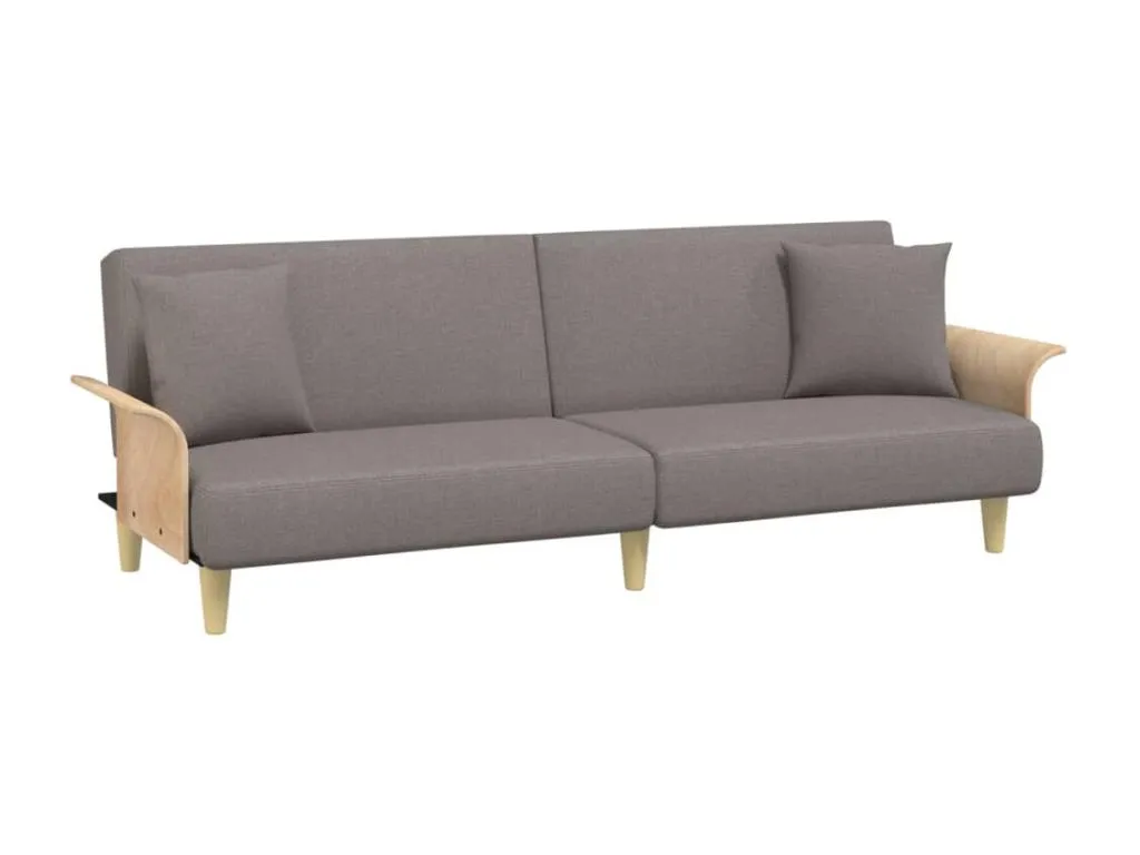 Sofá cama con reposabrazos tela gris taupe AGFW65424