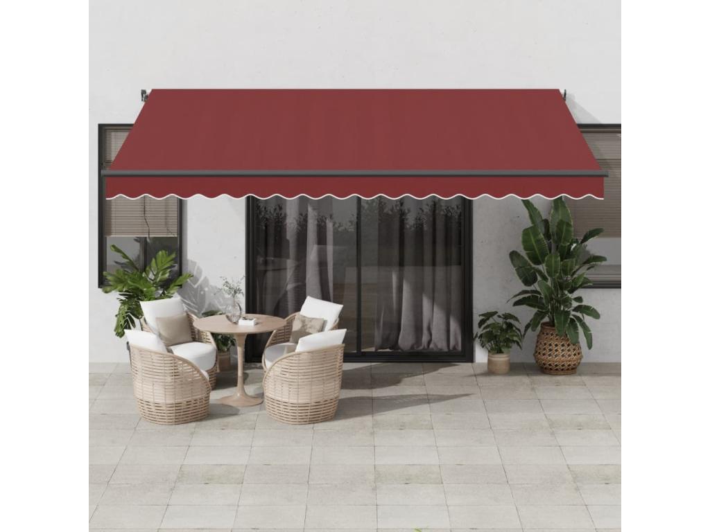 Toldo retráctil manual color burdeos 450x350 cm