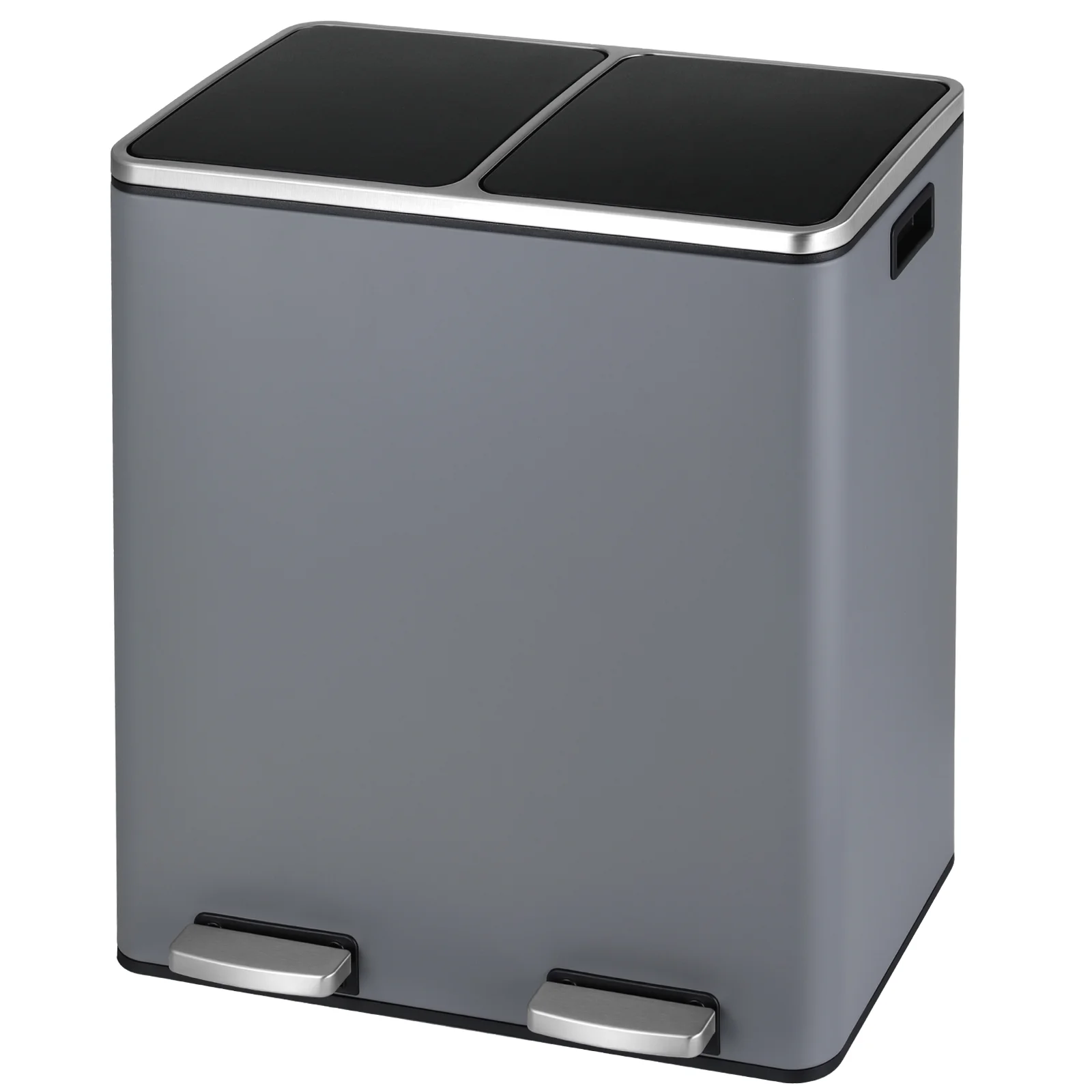 LAZY BUDDY Dual Garbage Can, Stainless Steel 16 Gallon Step Kitchen Trash Can with Soft-Close Lid, Double Compartment Garbage Recycling Bin - Image 34