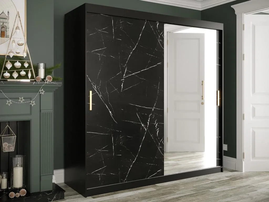 Armario Mueblestop 262 Negro mate | Mármol negro 200x200x62cm Número de estantes - 9.00 39339ETSB