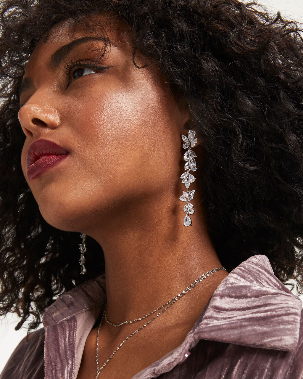 Wishing And Hoping Crystal Drop Earrings - Silver - Se7enfashion