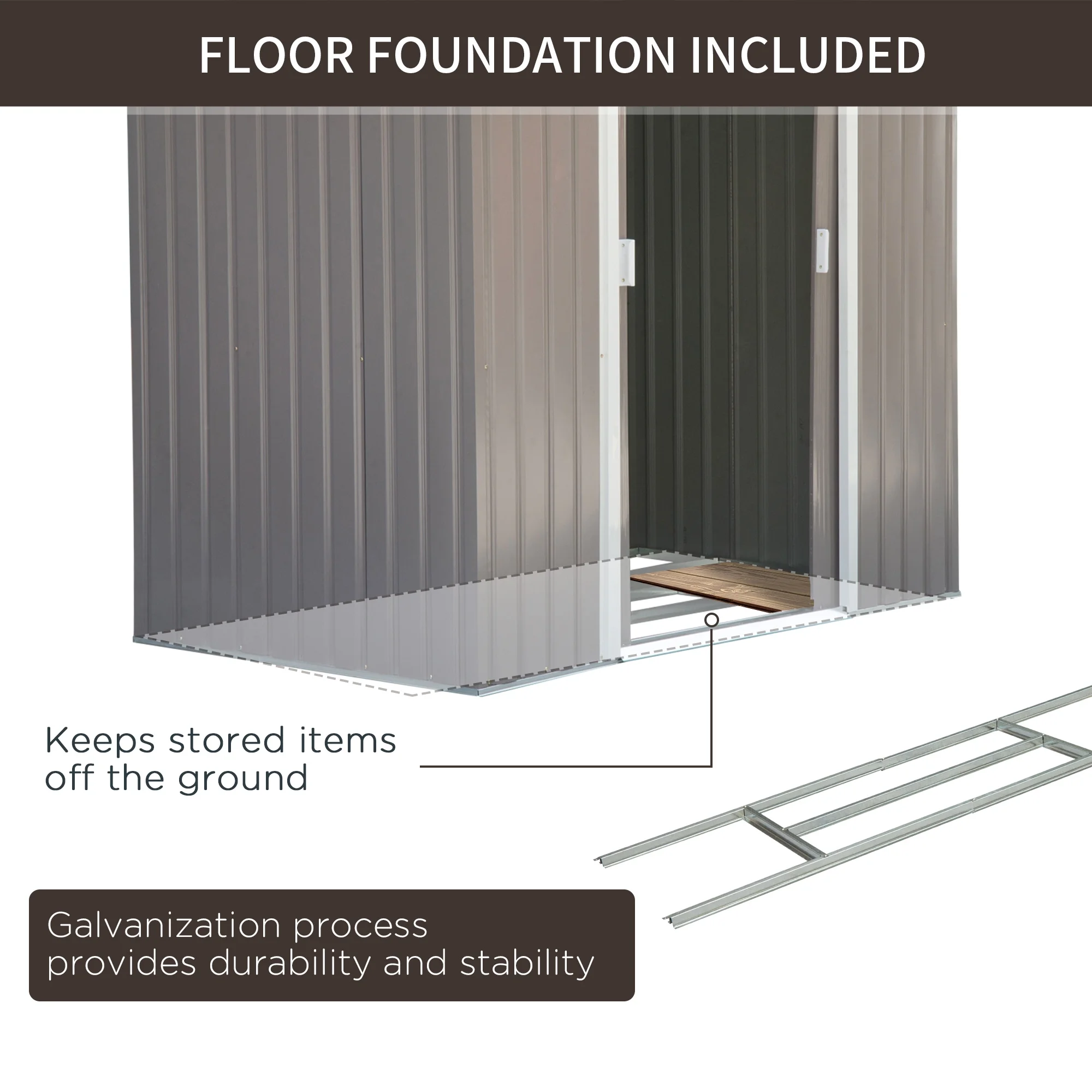 Outsunny 7' x 4' Metal Storage Shed Organizer, Garden Tool House with 4 Vents and 2 Sliding Doors for Backyard, Patio, Garage, Lawn, Dark Gray - Image 22