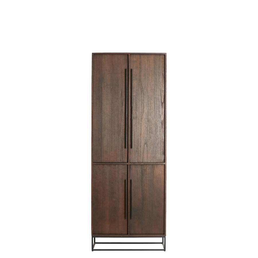 Light & Living - Lilian wandkast 75x40x200 cm - donkerbruin