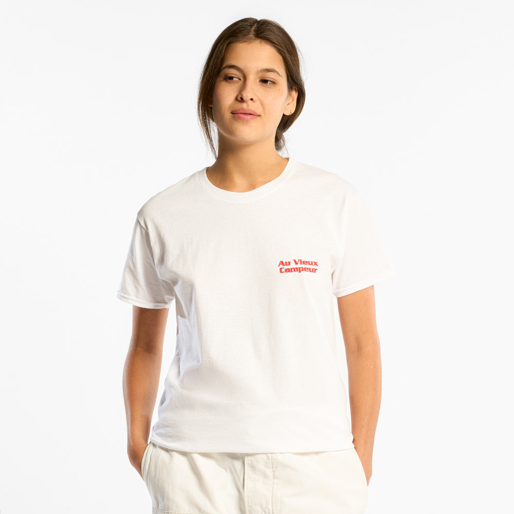 Au Vieux Campeur - T-shirt Manches Courtes Plans - Blanc