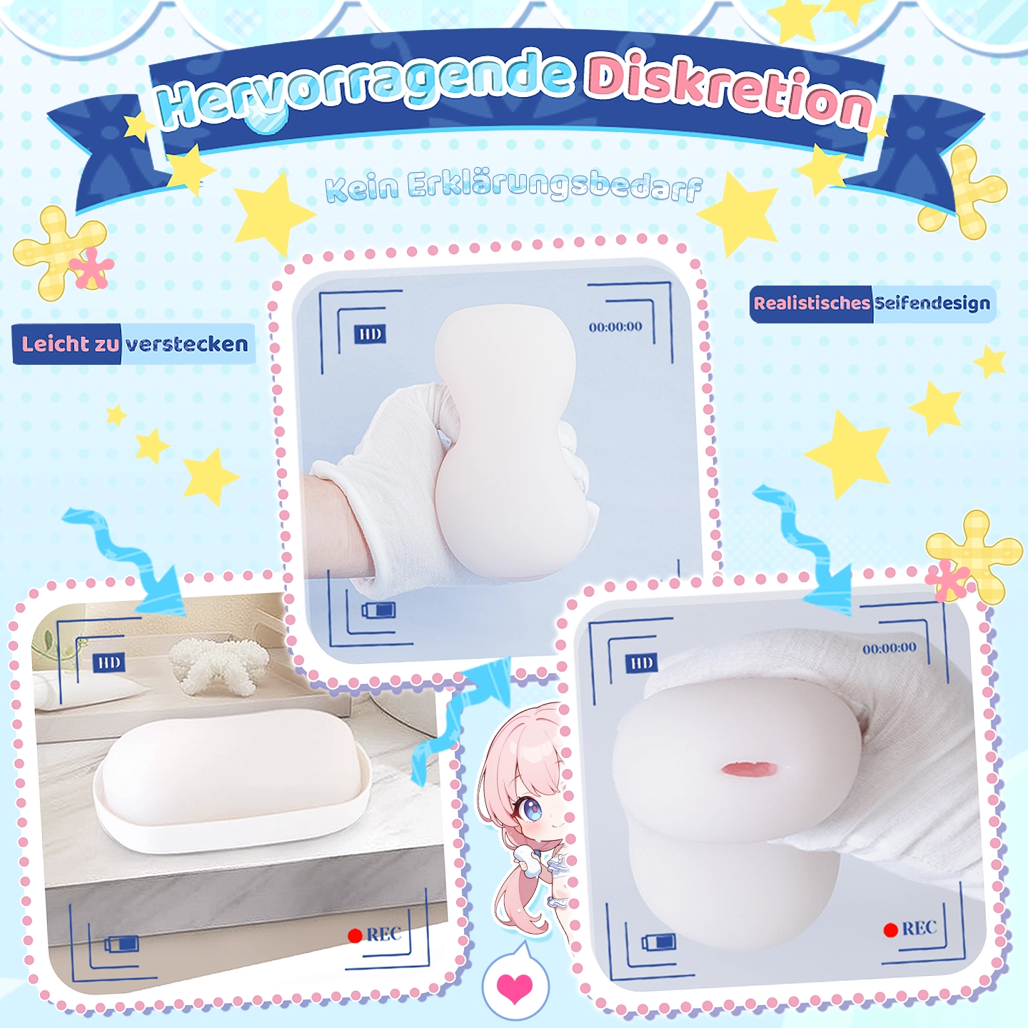 Dr.YUU Soap Taschenmuschi Masturbator im Seifendesign mit sanftem Genuss-Tunnel – Bild 7