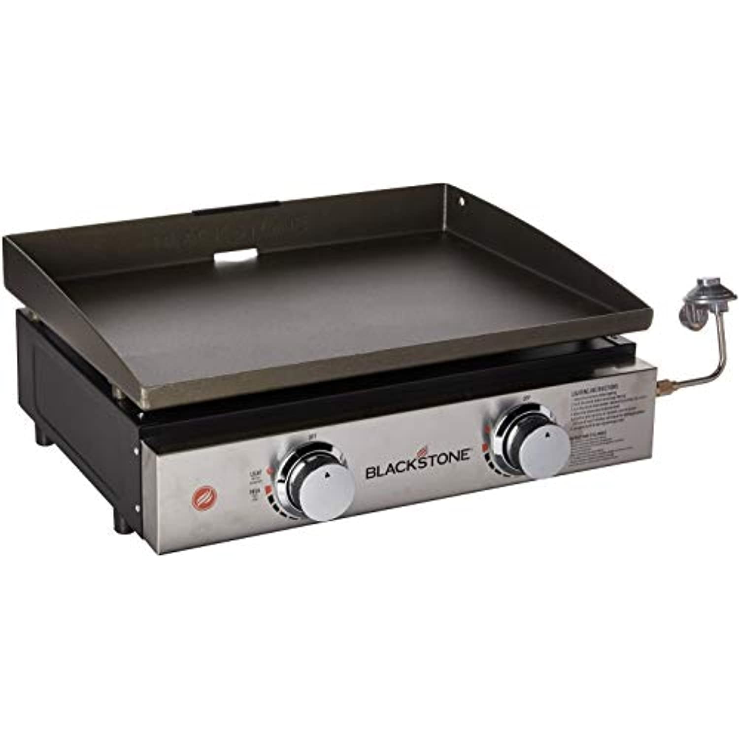 1666 Heavy Duty Flat Top Grill Station for Kitchen. Camp. Outdoor. Tailgating. Tabletop. Countertop Stainless Steel Griddle with Knobs Ignition. 22 Inch. Black. Propane