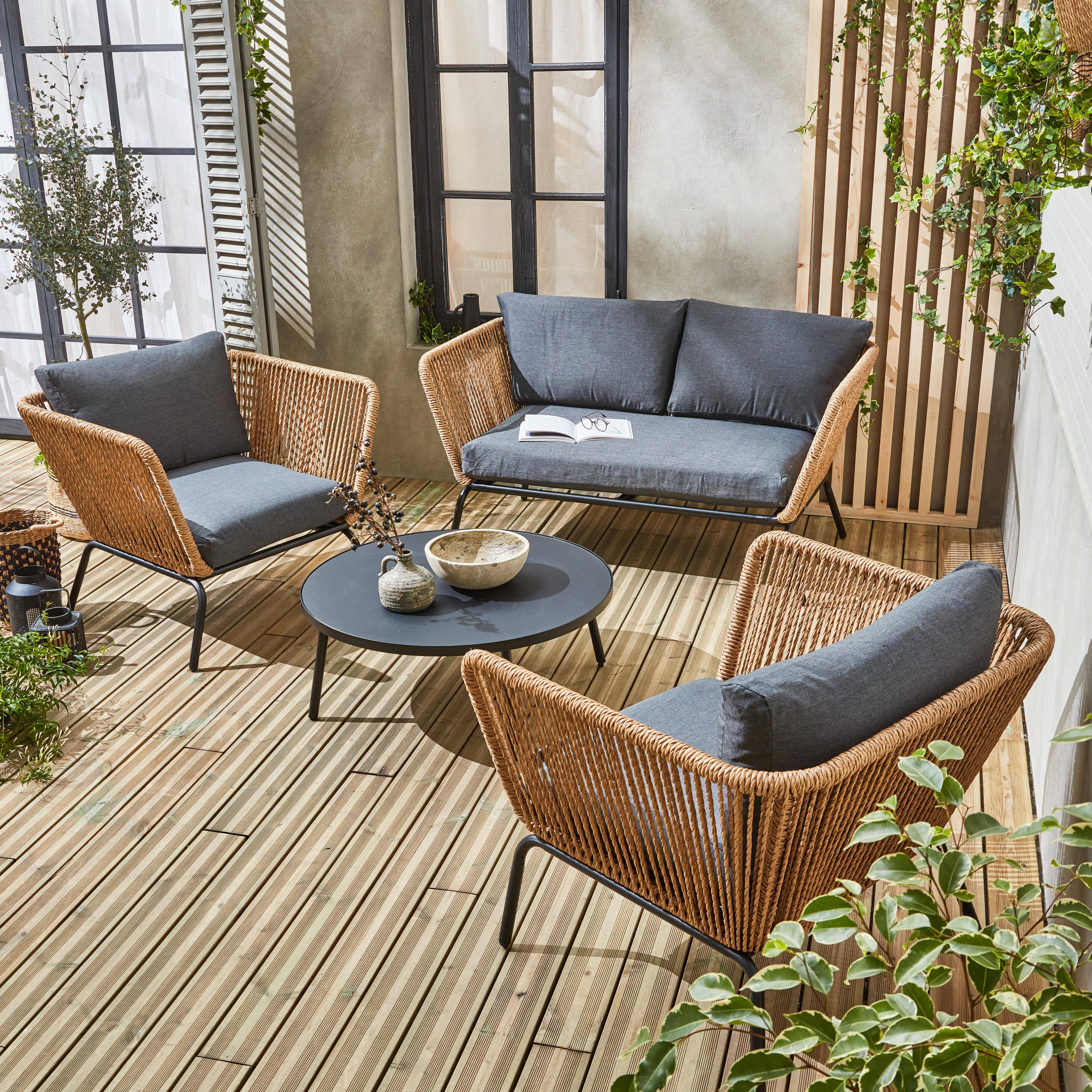 Singapour - Conjunto de jardín ratán, 4 plazas