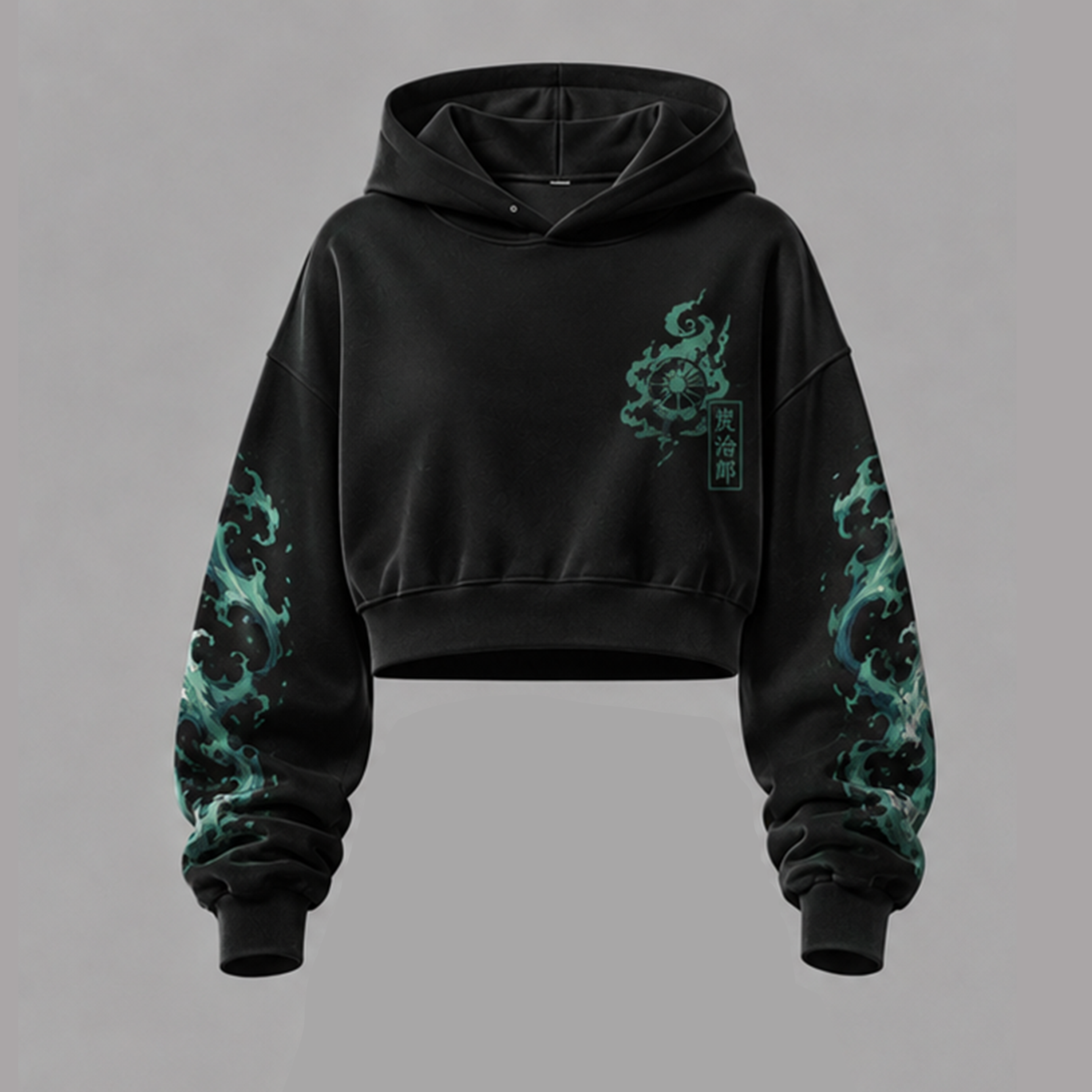 Demon Slayer Cropped Long Sleeve Hoodie & High Waist Jogger Pants Two Piece TeeThreads Sustain the Scene with Custom Apparel
