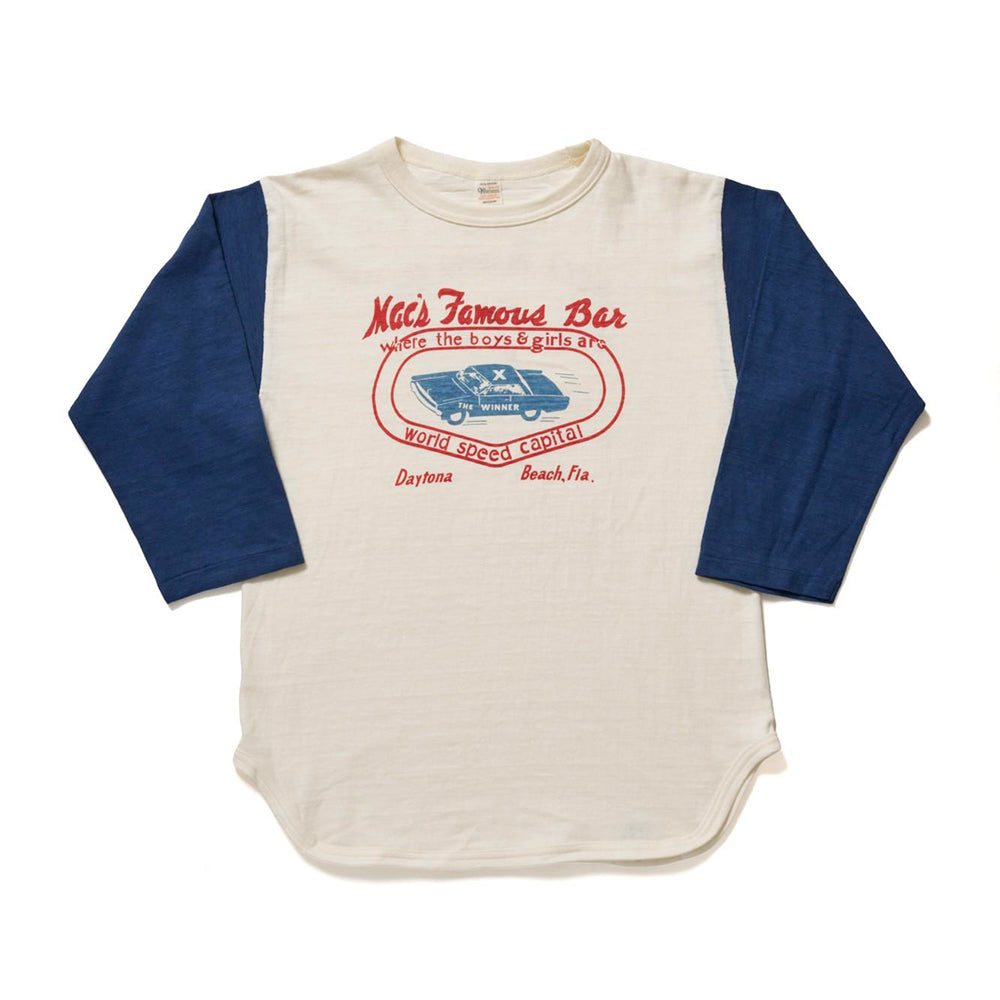 Warehouse & Co - T shirt Sleeve Baseball 4800 - Crème & Marine