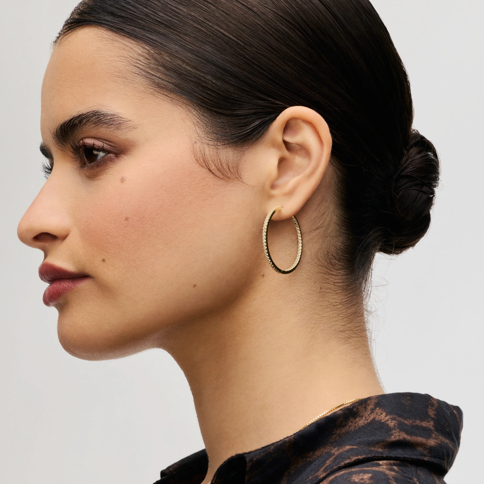 Large Pavé Hoop Earrings