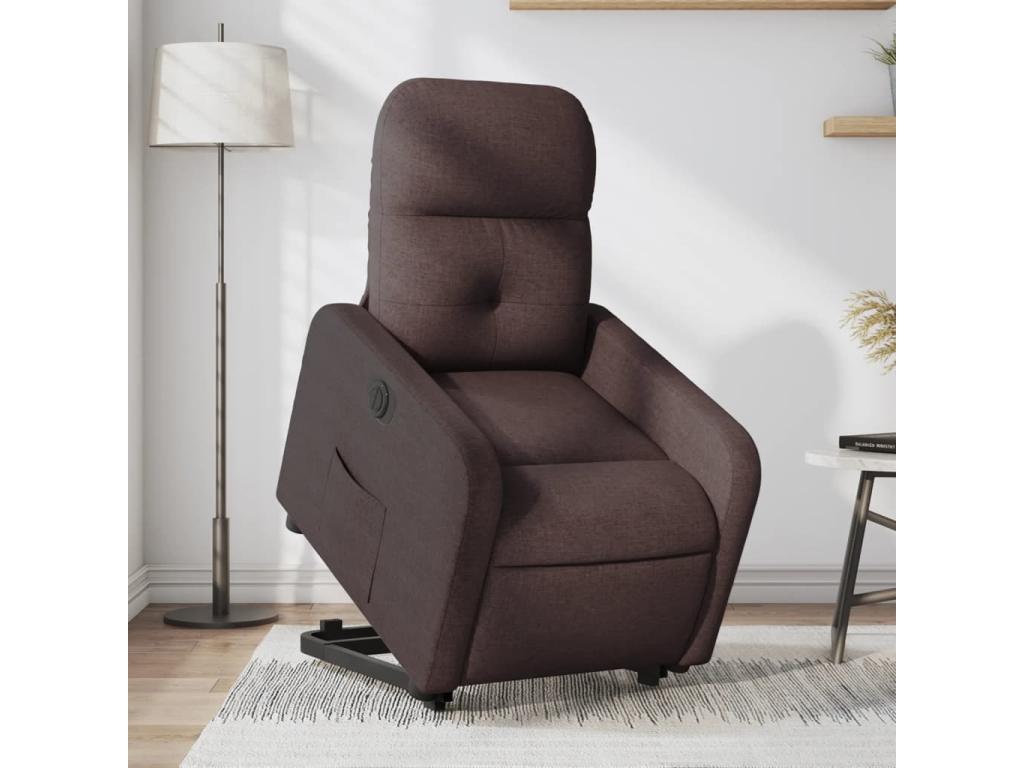 Sillón eléctrico reclinable elevable de Nidolux marrón oscuro