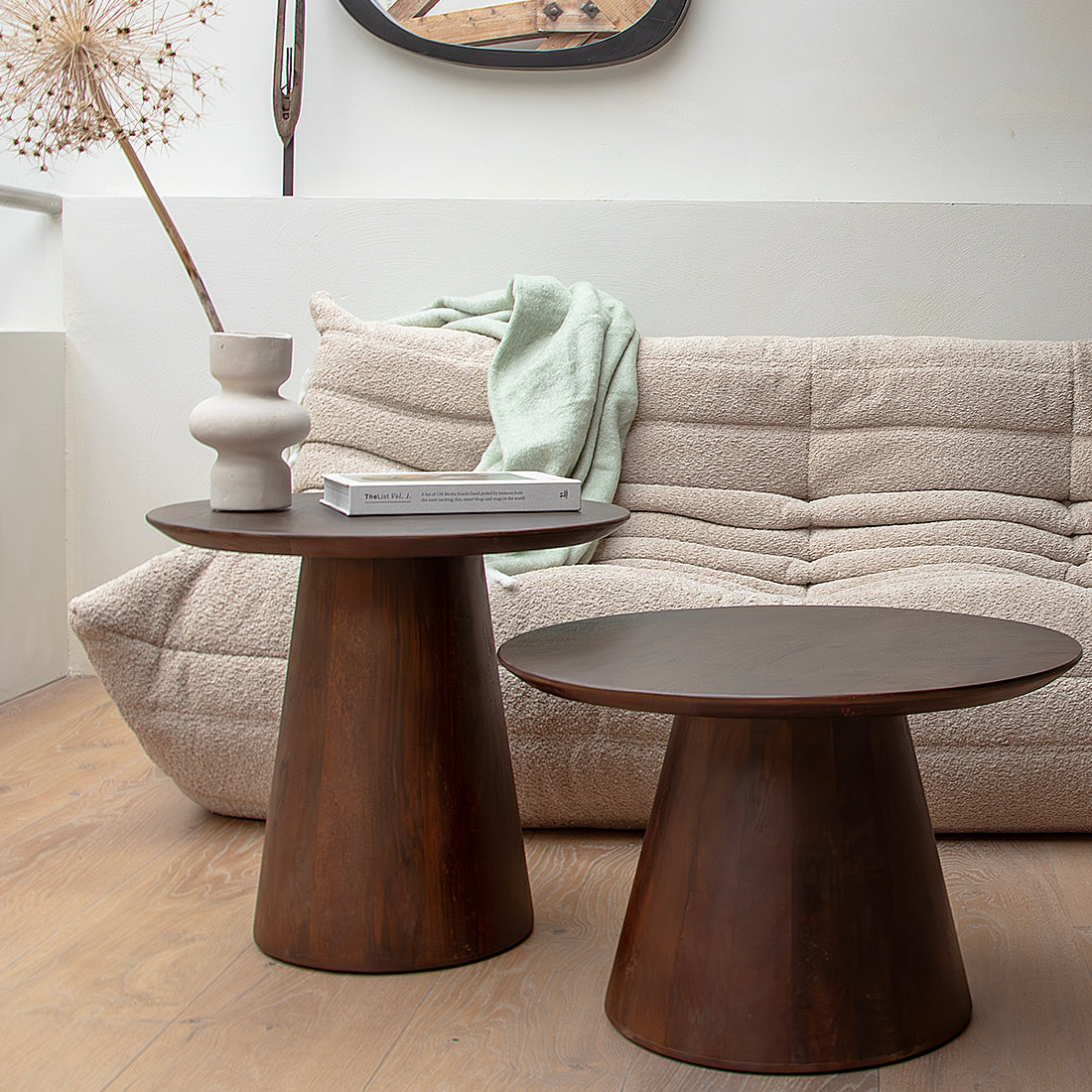 Raw Materials Bullnose Bijzettafel Cone Ø 50 cm - Dark Brown