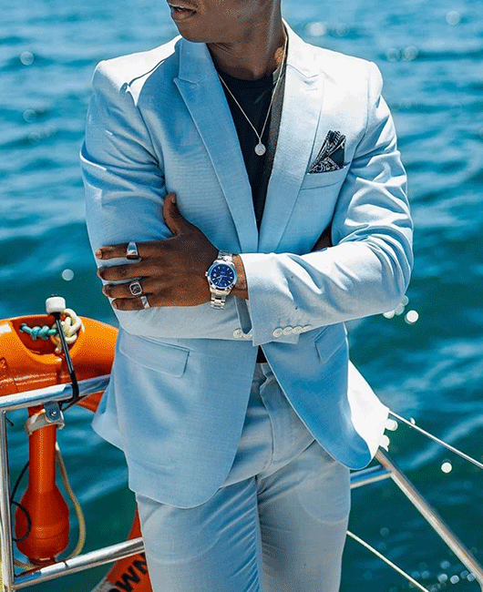 Elegant Plain Notch Lapel One Button Blazer & Pants 2Pcs Set