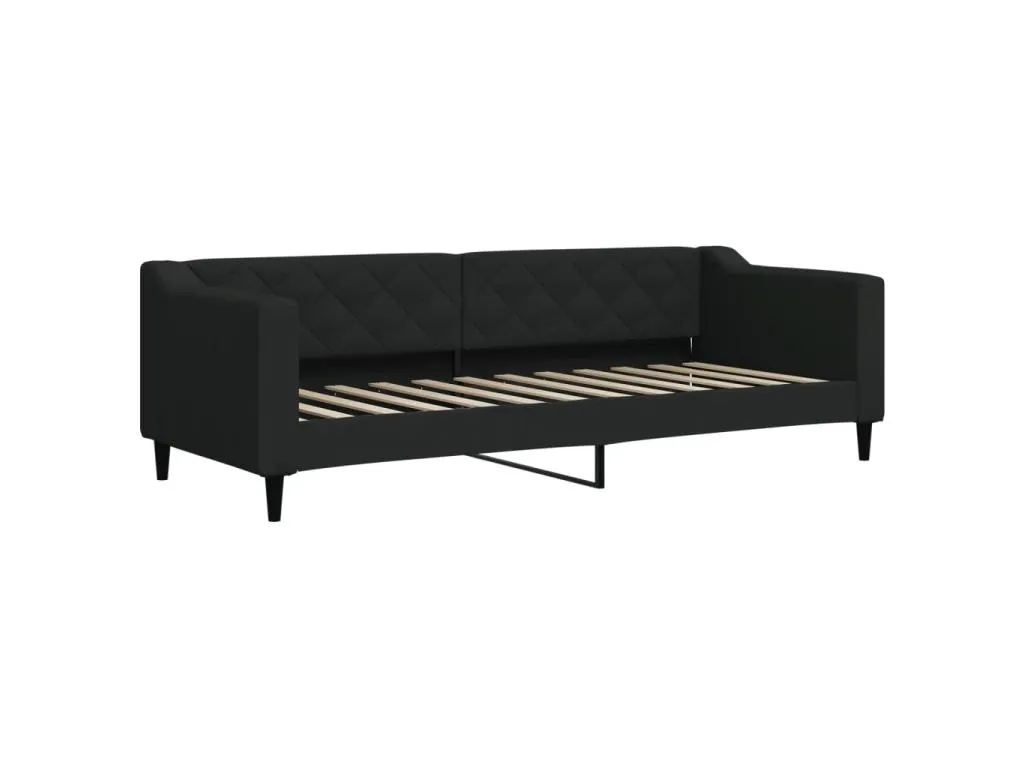 Sofá cama con colchón negro de tela 80x200 cm.