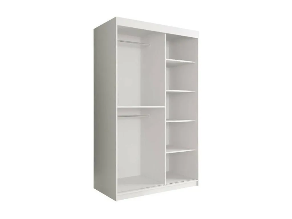 Armario Boverdeco 253 Negro mate | Mármol blanco 200x120x62cm Número de estantes - 5.00