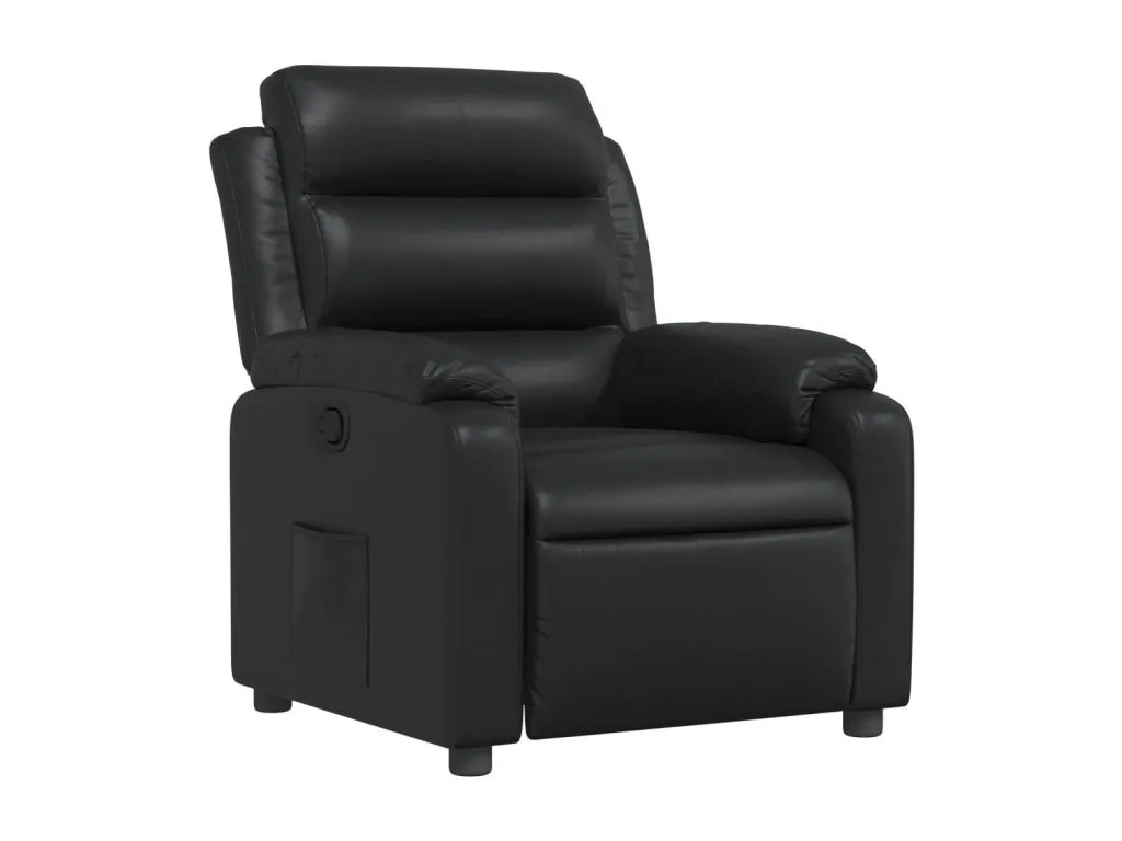 Sillón reclinable de cuero sintético negro
