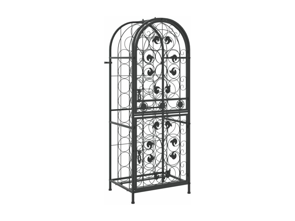 Hogarlujo Botellero para 41 botellas hierro forjado negro 45x36x120 cm