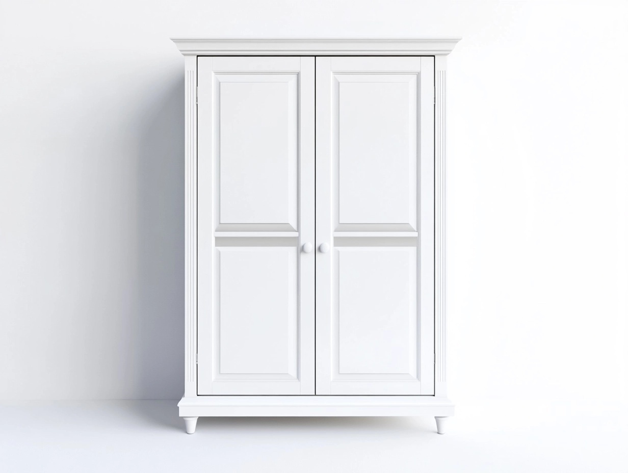 Armario blanco de madera maciza 180x100x50 cm estilo clásico para dormitorio almacenamiento práctico