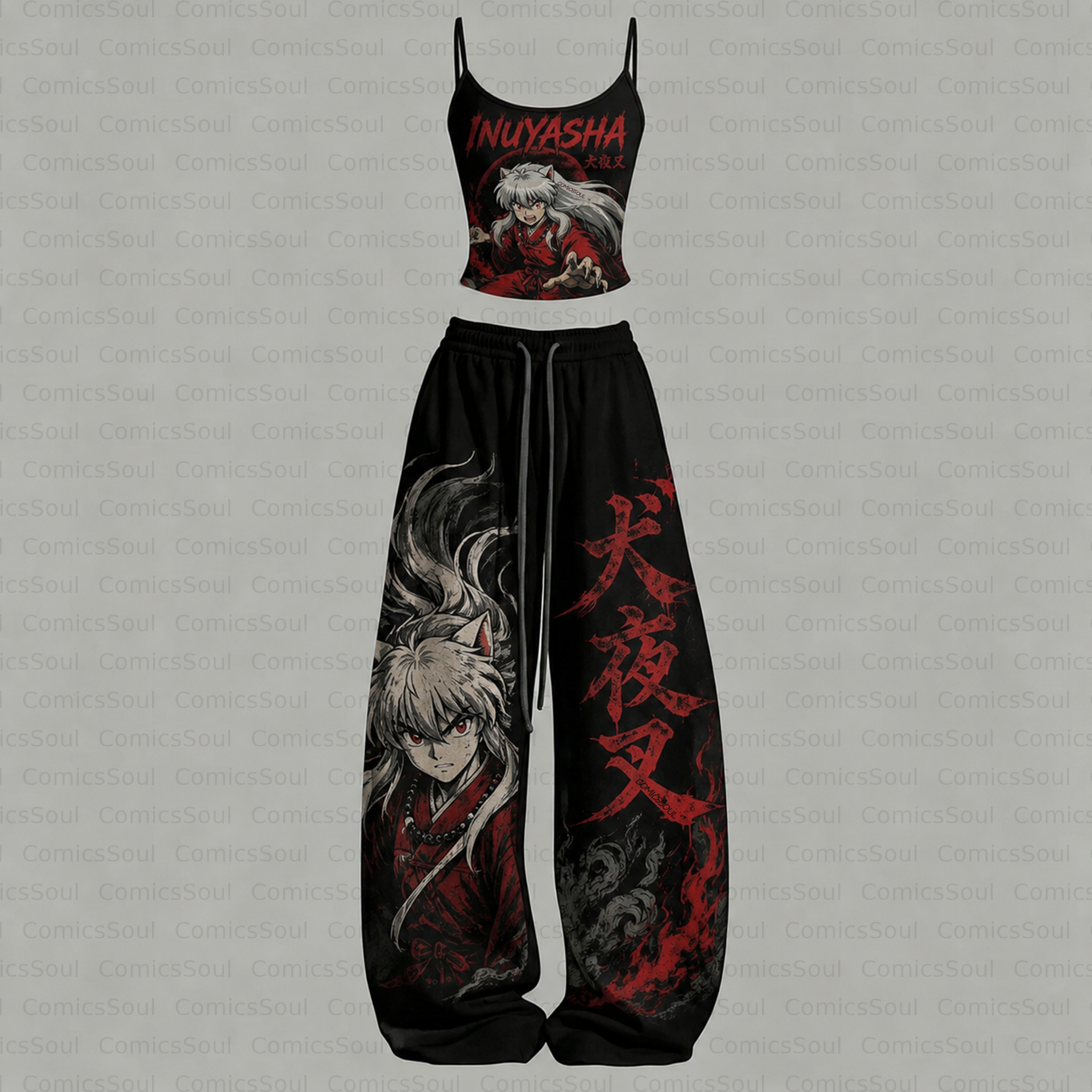 Inuyasha Top & Elasticated Trousers Two-Piece Set